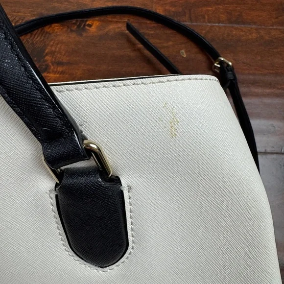 Kate Spade Black and White Medium Crossbody Bag, Neutral Crossbody Purse - Picture 3 of 7